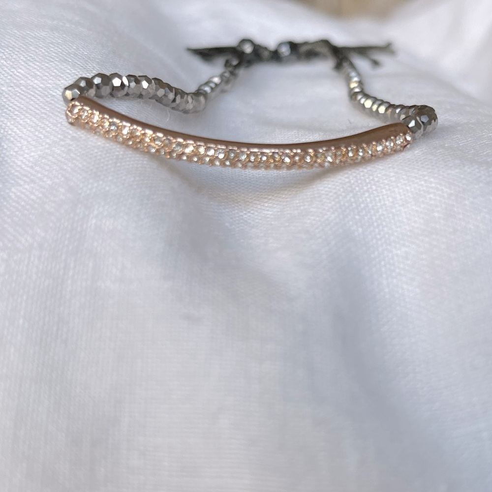 Stella & Dot Rose Gold and Charcoal Bracelet